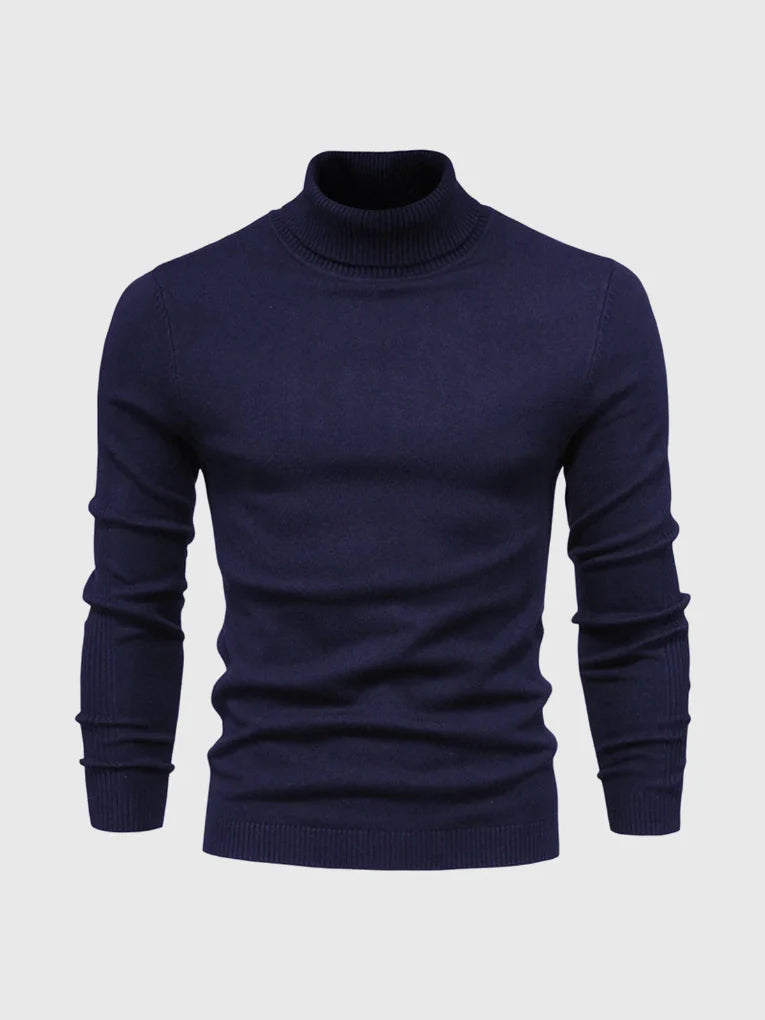 Suéter de Cuello Alto para Hombres – Lavable y Versátil