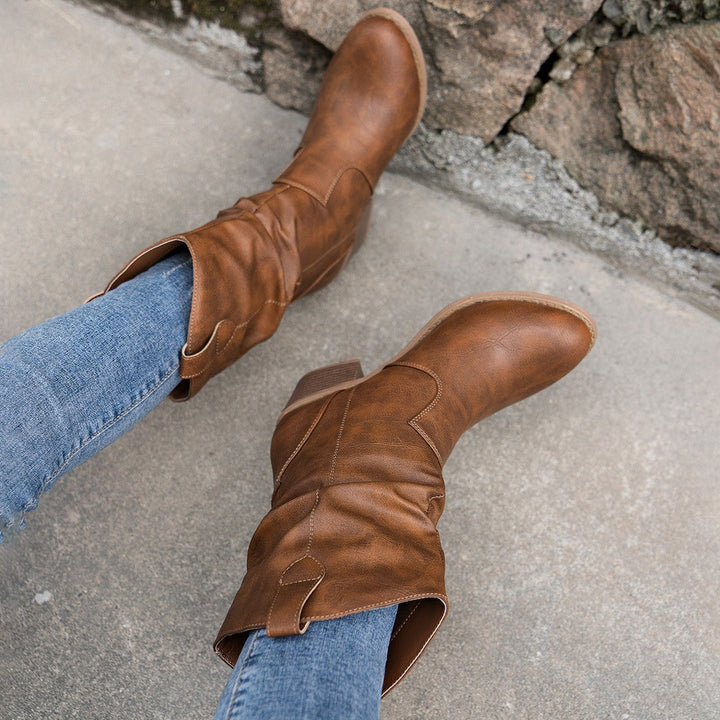 Botas vaqueras retro para mujer
