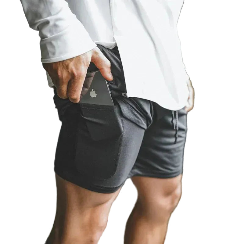 2-en-1 Pantalones Cortos Deportivos para Hombre