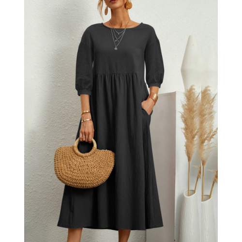 Isabelle – Vestido de Verano Elegante con Fruncidos para Mujer | Midi