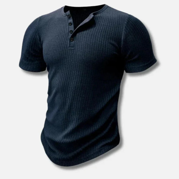Camiseta Henley Slim-Fit para Hombres con Cierre de Botón