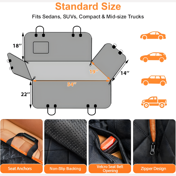Funda de Asiento para Perros en Coche para Mascotas