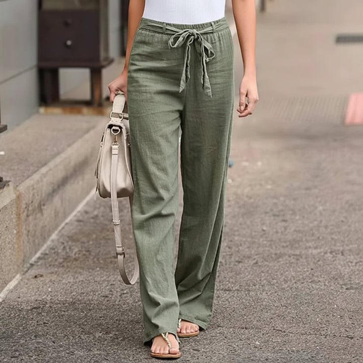 Pantalones casuales de pierna ancha para mujer, imagen 5