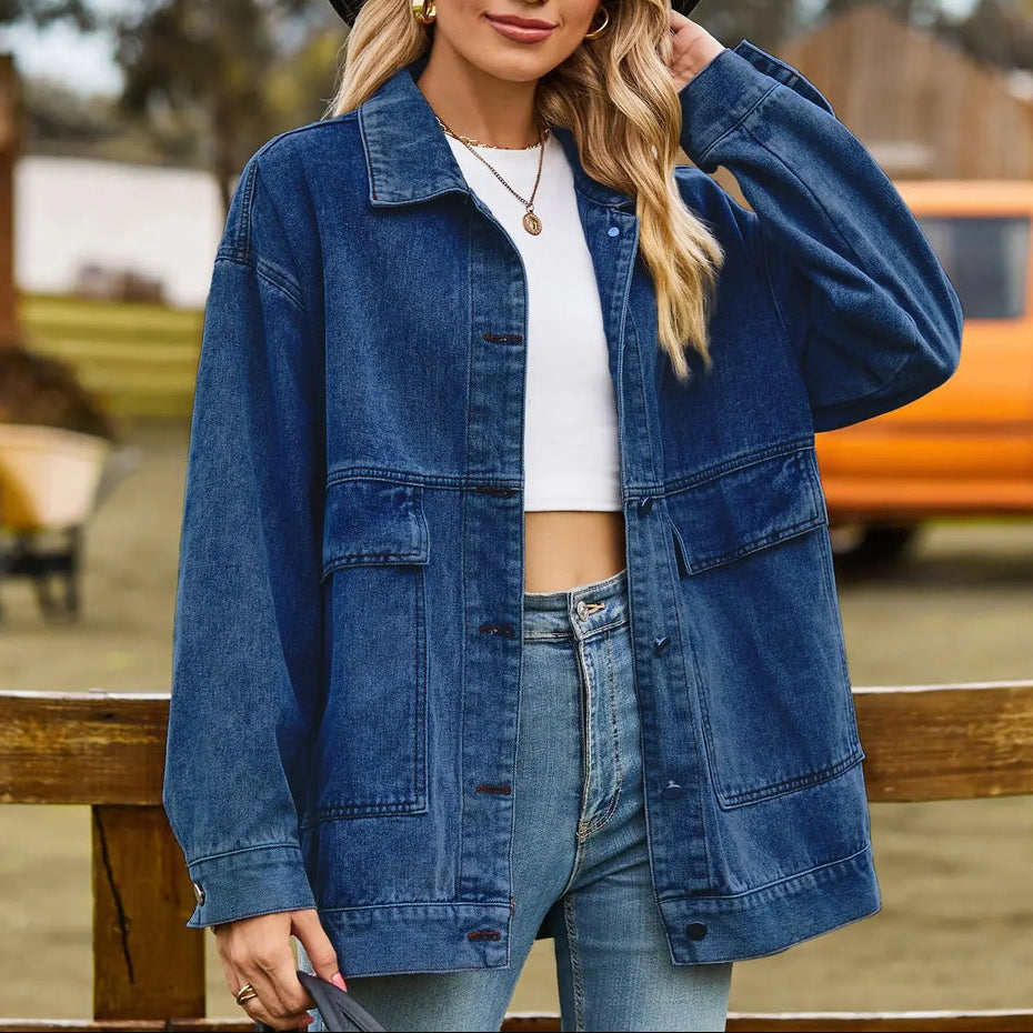 Chaqueta Denim Vintage Clásica para Mujeres
