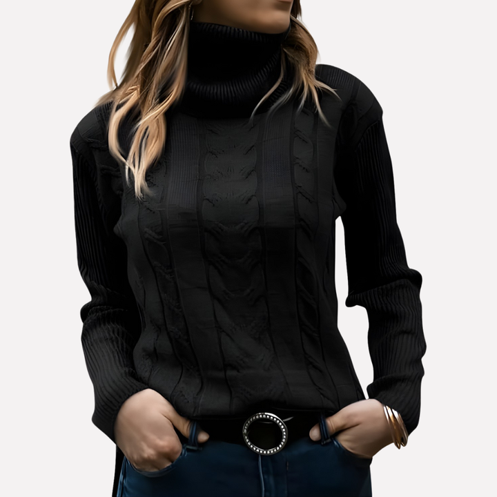 Suéter de Cuello Alto para Mujeres – Estilo Diario Relajado