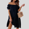 Vestido Mini Elegante de Un Hombro para Verano
