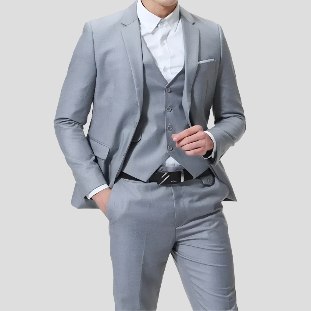 Traje de tres piezas negro para hombre