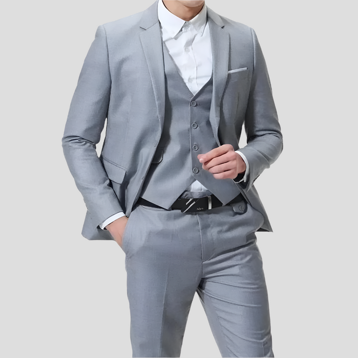 Traje de tres piezas negro para hombre