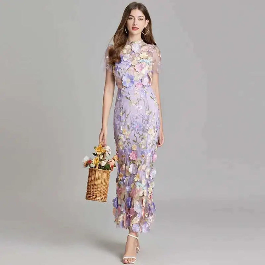 Vestido de Promoción de Encaje Bordado de Verano para Mujeres