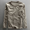 Top de Manga Larga de Algodón Vintage para Mujeres