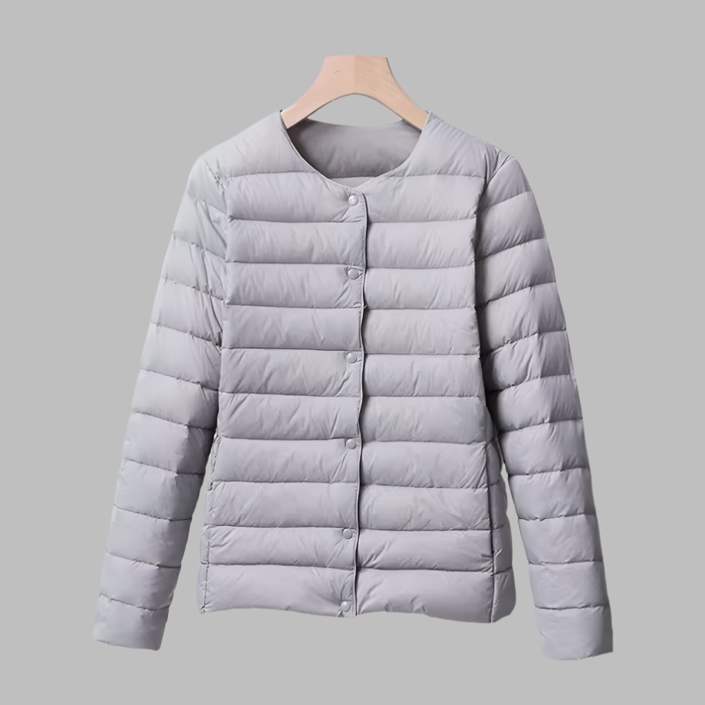 Abrigo Sin Cuello Primavera y Invierno para Mujeres