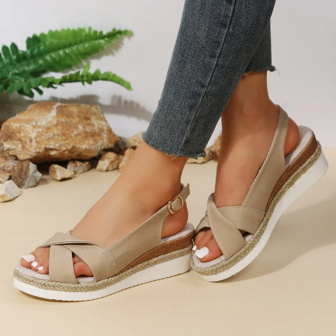 Sandalias de cuña con puntera abierta a la última para mujer: realza tu estilo veraniego con comodidad y elegancia