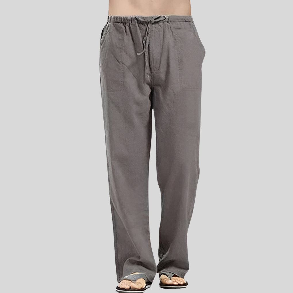 Pantalones de Lino Transpirables para Hombres con Ajuste Sobredimensionado