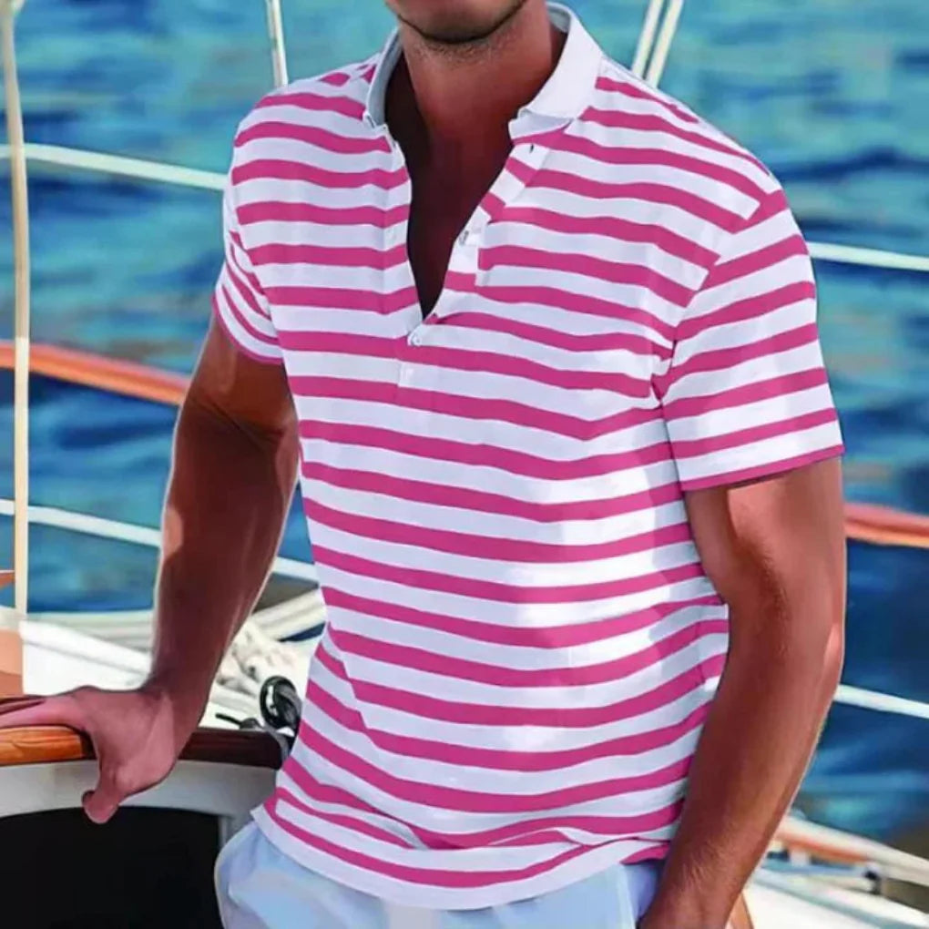 Camisa Polo Rayas Retro para Hombre