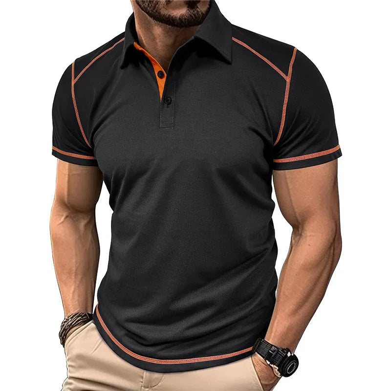 Polo de hombre con bloques de color: diseño clásico y comodidad para el día a día