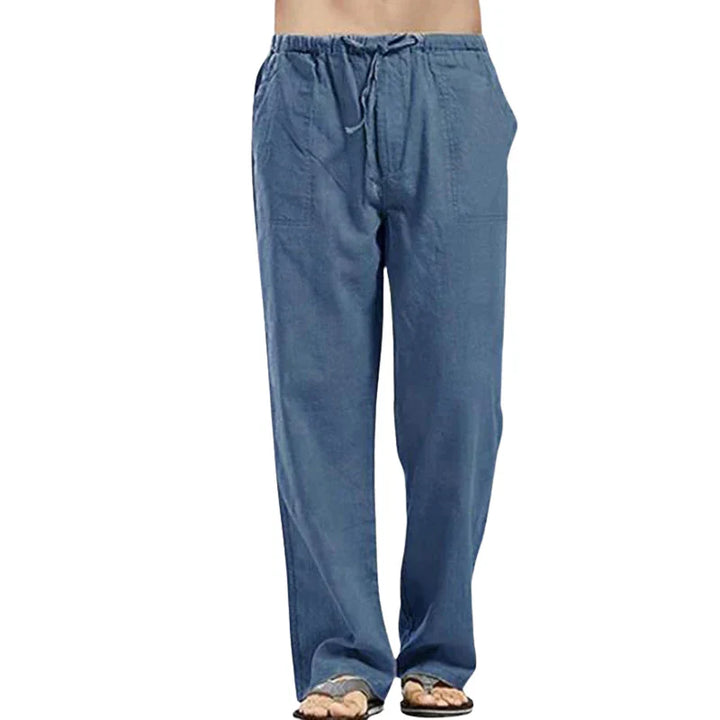 Lino – Pantalones de lino transpirables para hombre con corte oversize