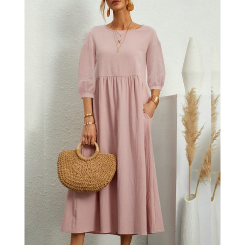 Isabelle – Vestido de Verano Elegante con Fruncidos para Mujer | Midi