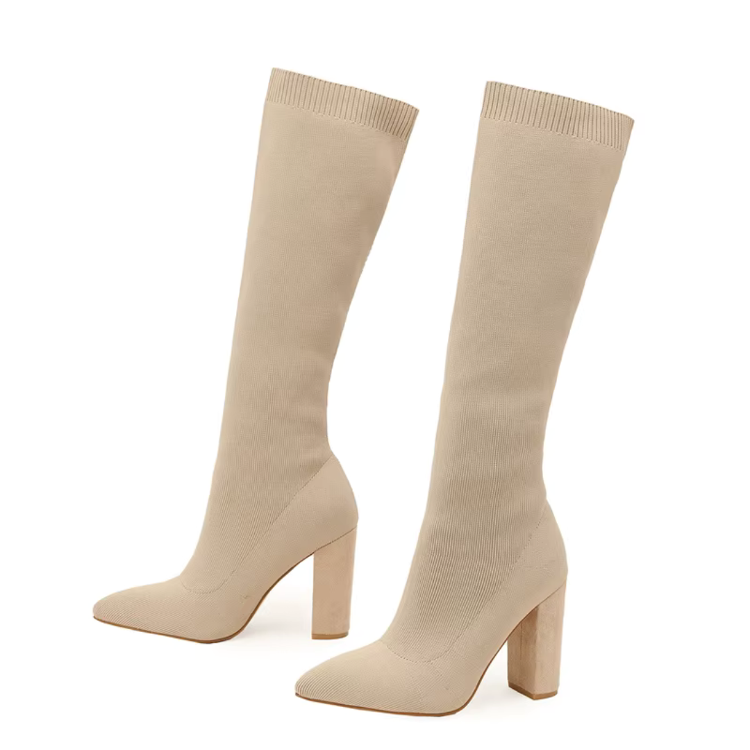 Botas elásticas hasta la rodilla para mujer