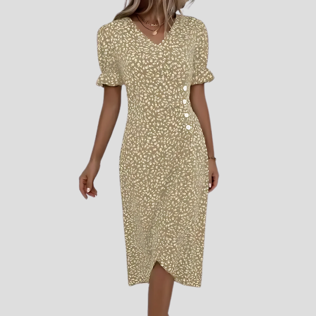 Vestido midi floral elegante para mujer
