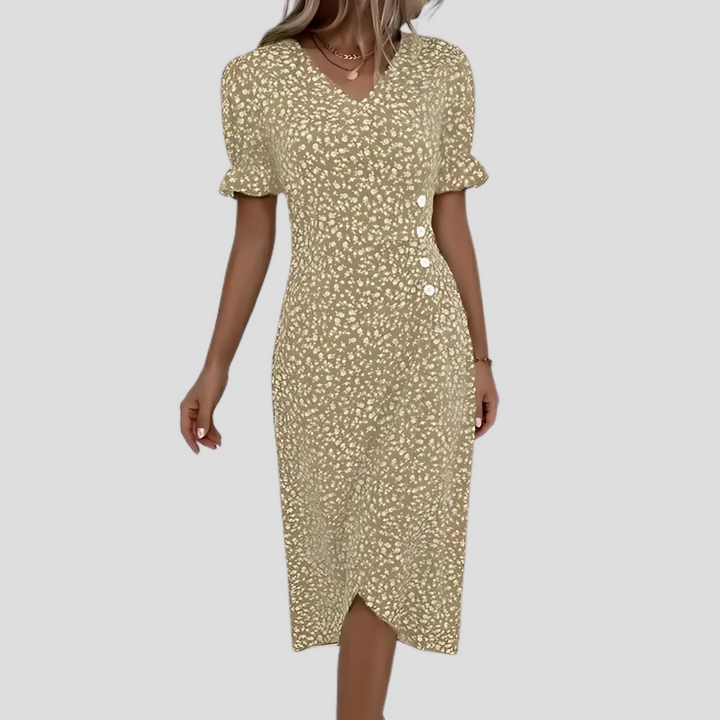 Vestido midi floral elegante para mujer
