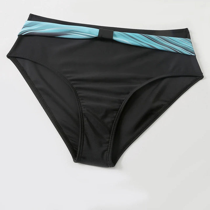 Conjunto de bikini de cintura alta con estampado elegante