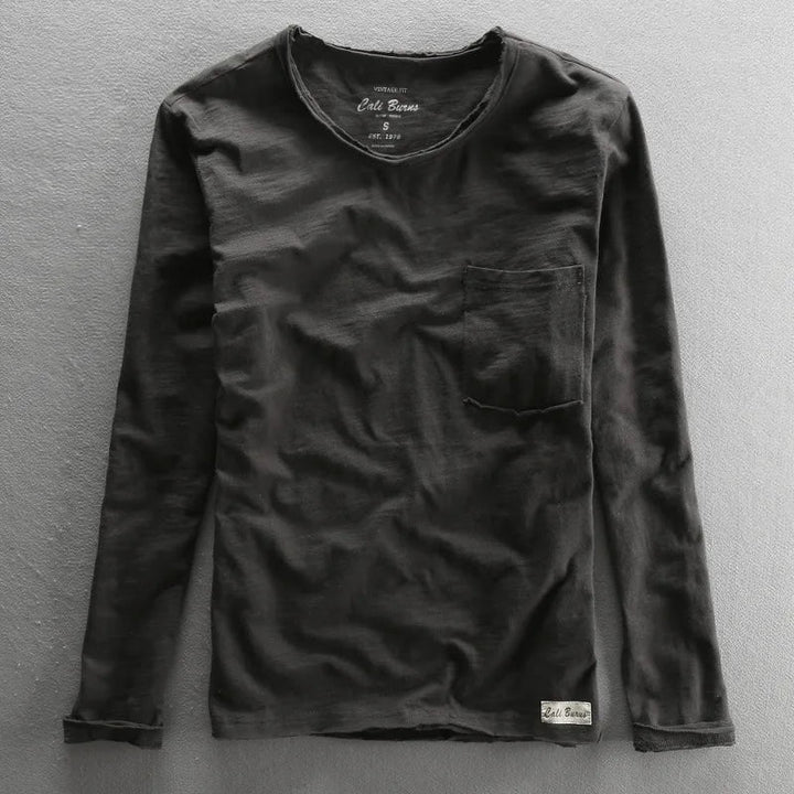 Top de Manga Larga de Algodón Vintage para Mujeres