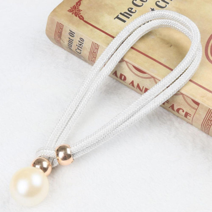 Conjunto de 2 Piezas Elegante y Brillante Tirador de Cortina de Perlas