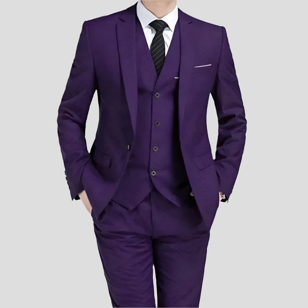 Traje de tres piezas negro para hombre