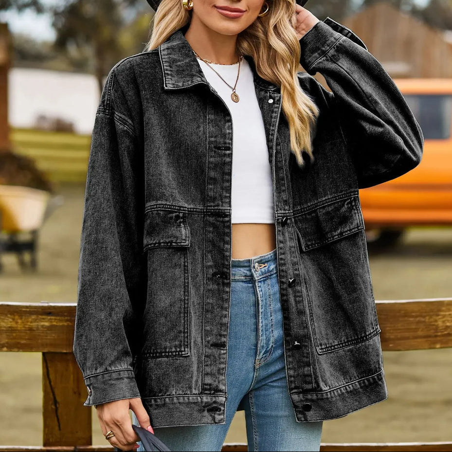 Chaqueta Denim Vintage Clásica para Mujeres
