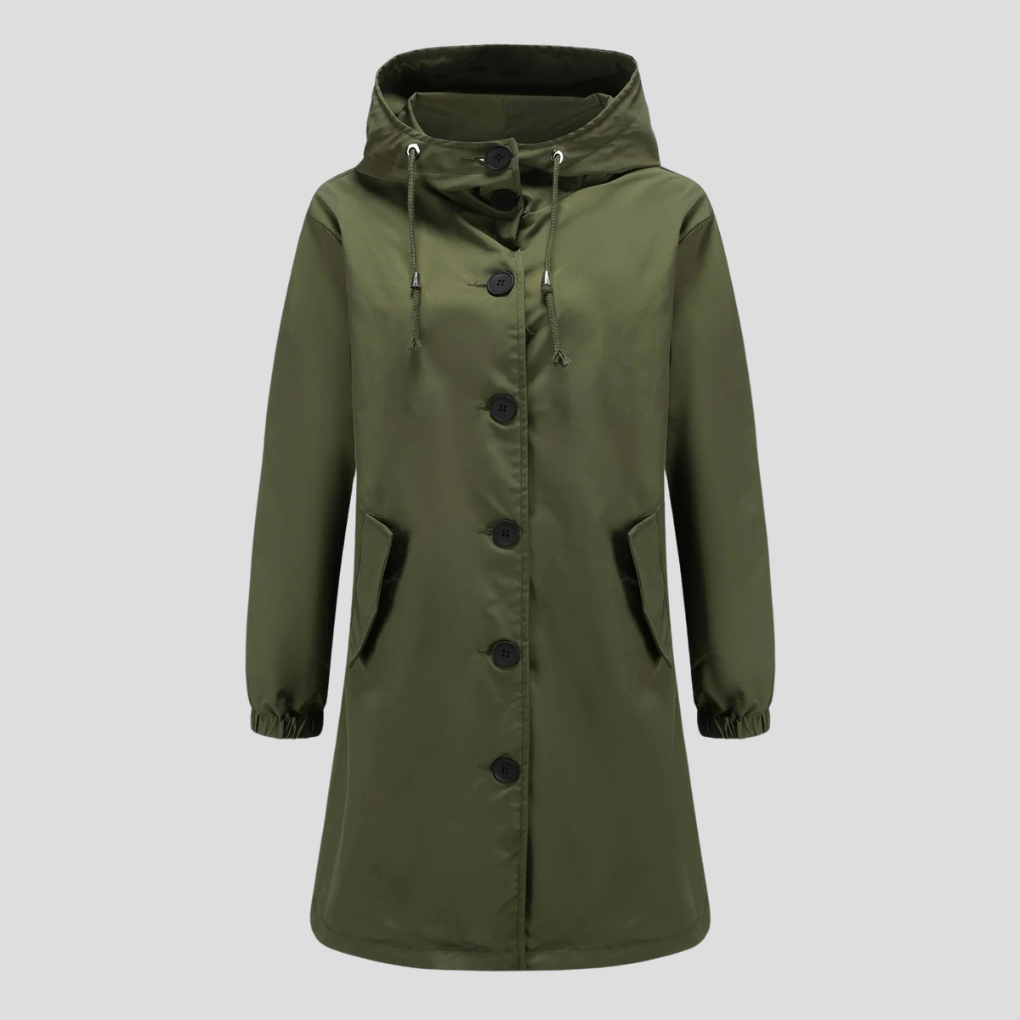 Chaqueta de Lluvia con Capucha Impermeable para Mujeres