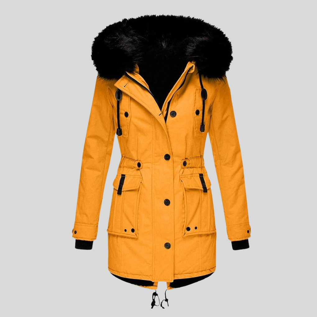 Abrigo de Invierno para Mujeres con Capucha – Capa Funcional con Bolsillos