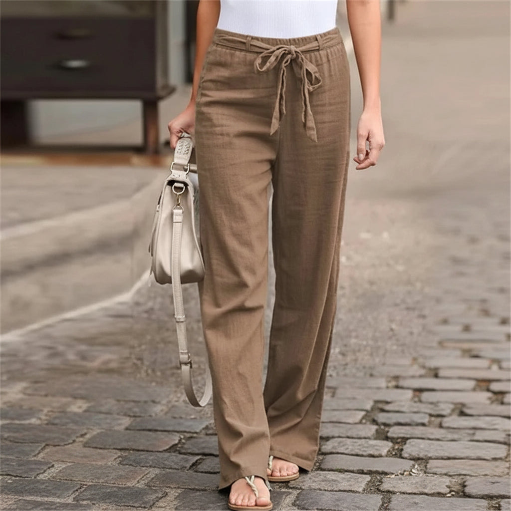 Pantalones casuales de pierna ancha para mujer, imagen 6