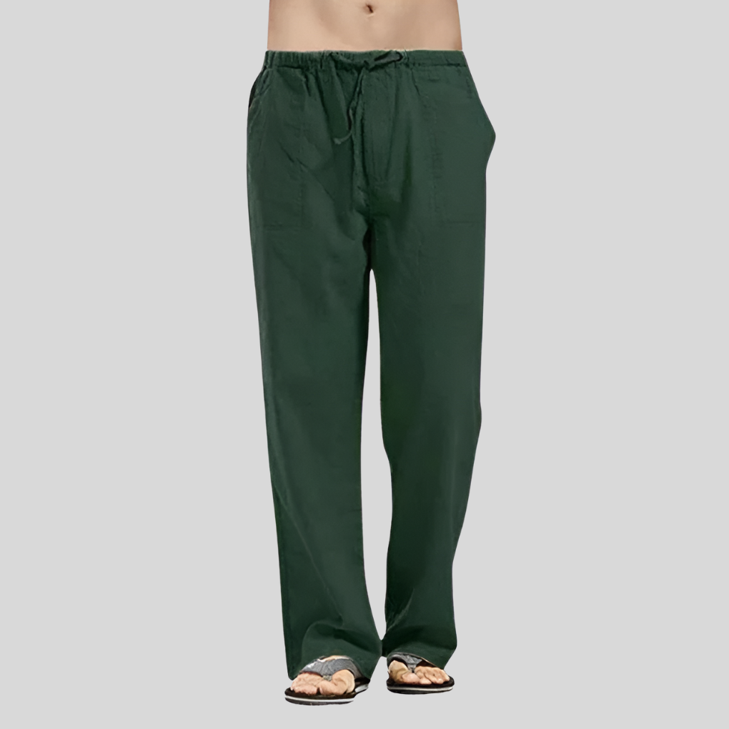 Pantalones de Lino Transpirables para Hombres con Ajuste Sobredimensionado