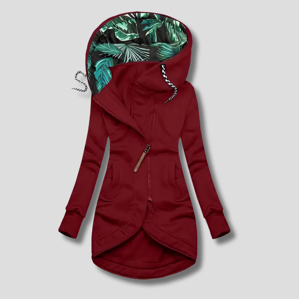 Chaqueta Con Capucha Con Cremallera Estilosa Para Mujeres