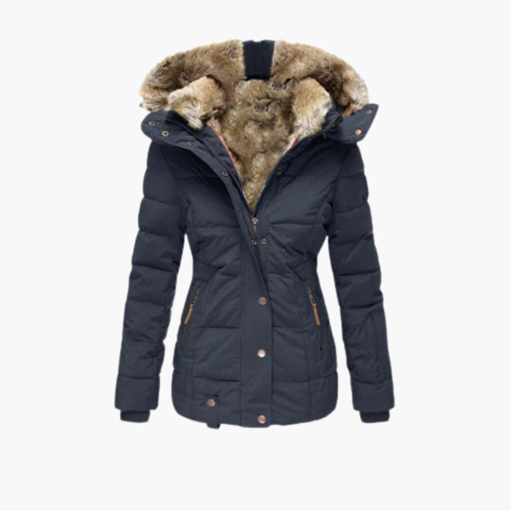 Chaqueta de Mujeres con Superficie Embossada y Cierres