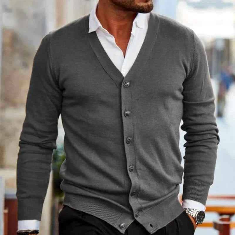Cardigan de Algodón para Hombres en Estilo Casual