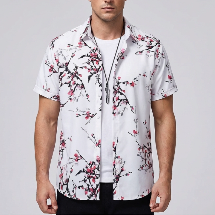 Camisa Hawaiana con Impresión de Flores 3D para Hombres