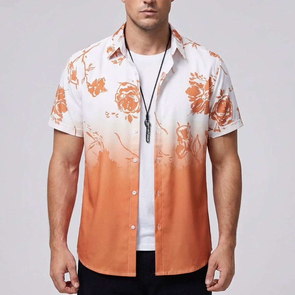 Camisa Hawaiana con Impresión de Flores 3D para Hombres
