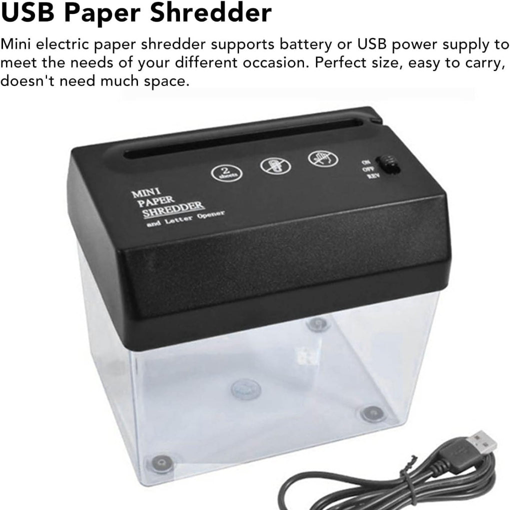 Mini Destructora de Papel de Escritorio – Compacta, Silenciosa y Eficiente