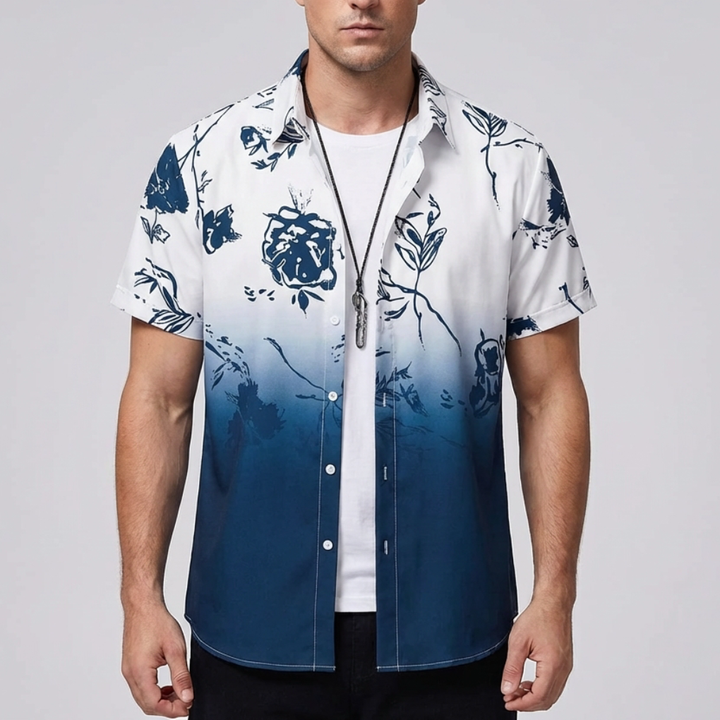 Camisa Hawaiana con Impresión de Flores 3D para Hombres