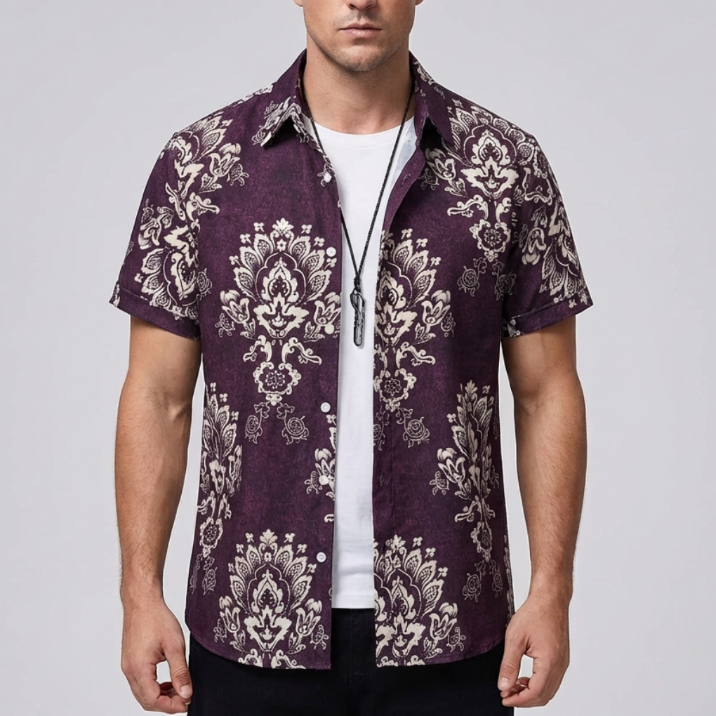 Camisa Hawaiana con Impresión de Flores 3D para Hombres