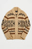 Cárdigan de punto jacquard vintage para hombre con cremallera: el estilo atemporal se une a la comodidad moderna