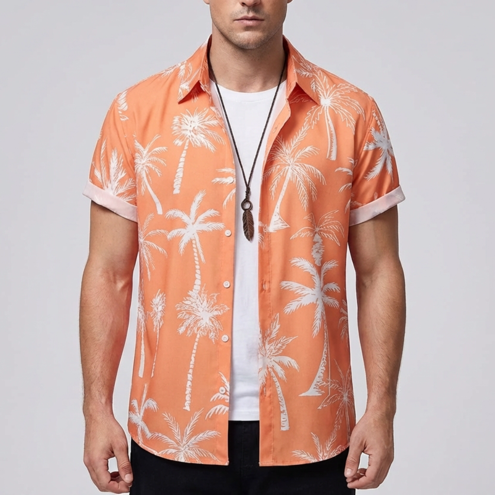 Camisa Hawaiana con Impresión de Flores 3D para Hombres