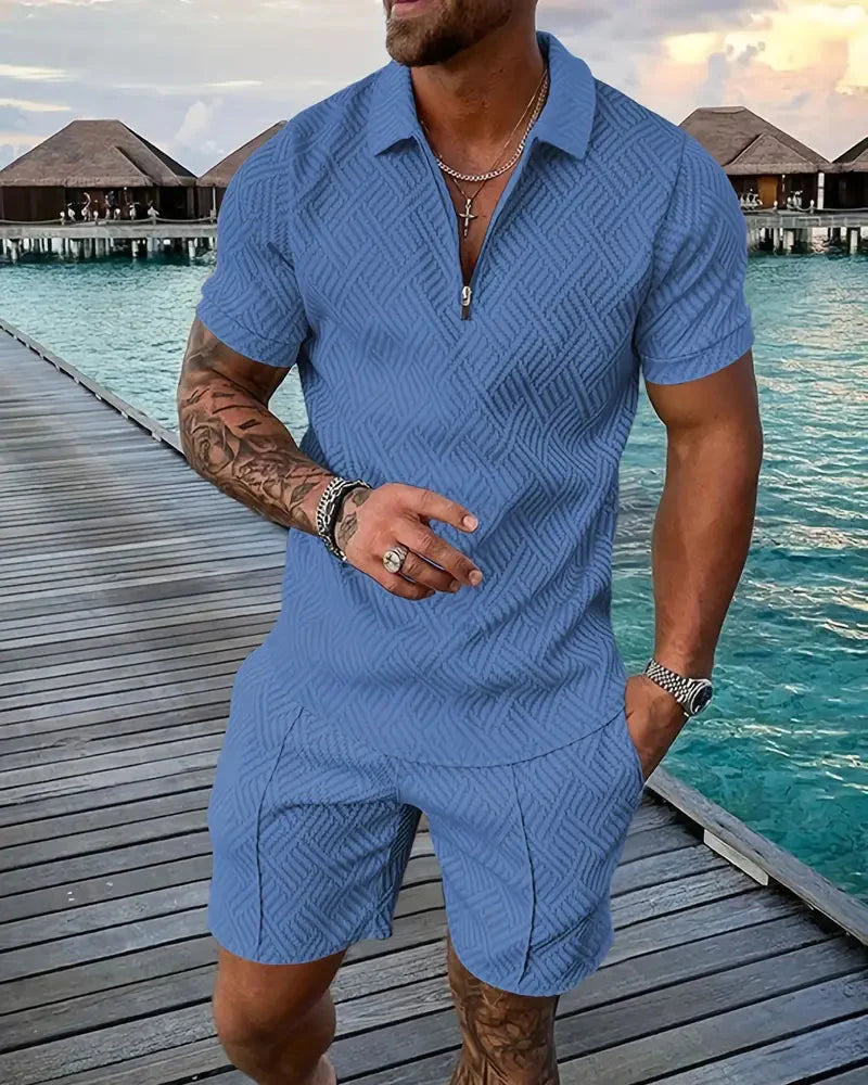 Conjunto de Traje de Verano con Cremallera Casual
