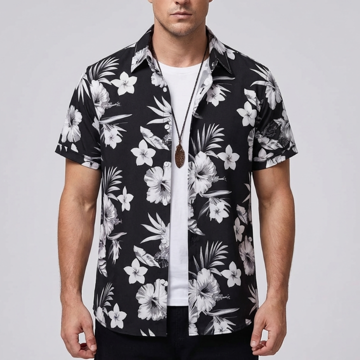 Camisa Hawaiana con Impresión de Flores 3D para Hombres
