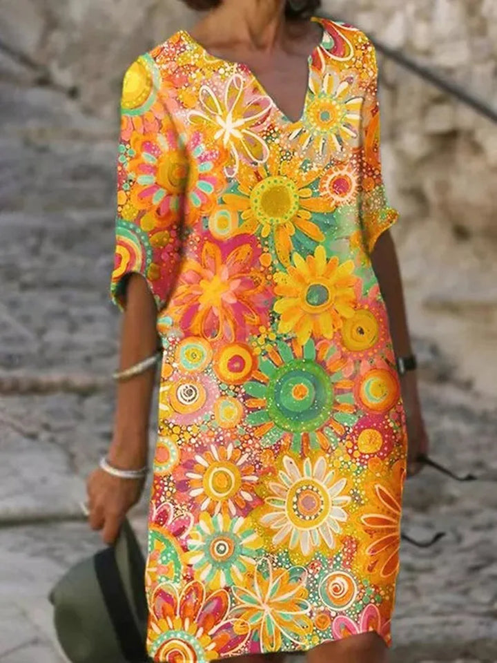 Vestido floral en V