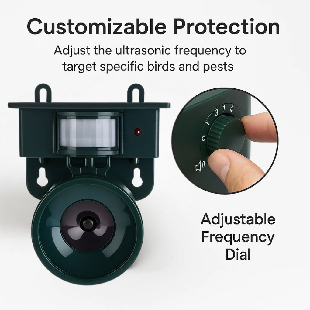Repelente y Ahuyentador de Aves con Sensor de Movimiento Premium