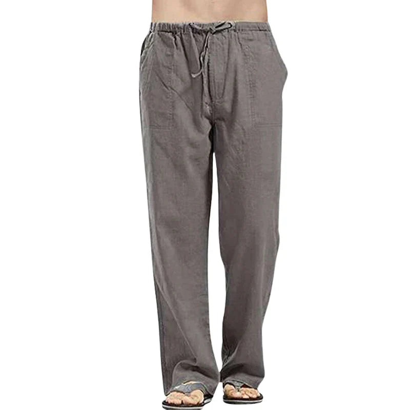 Lino – Pantalones de lino transpirables para hombre con corte oversize