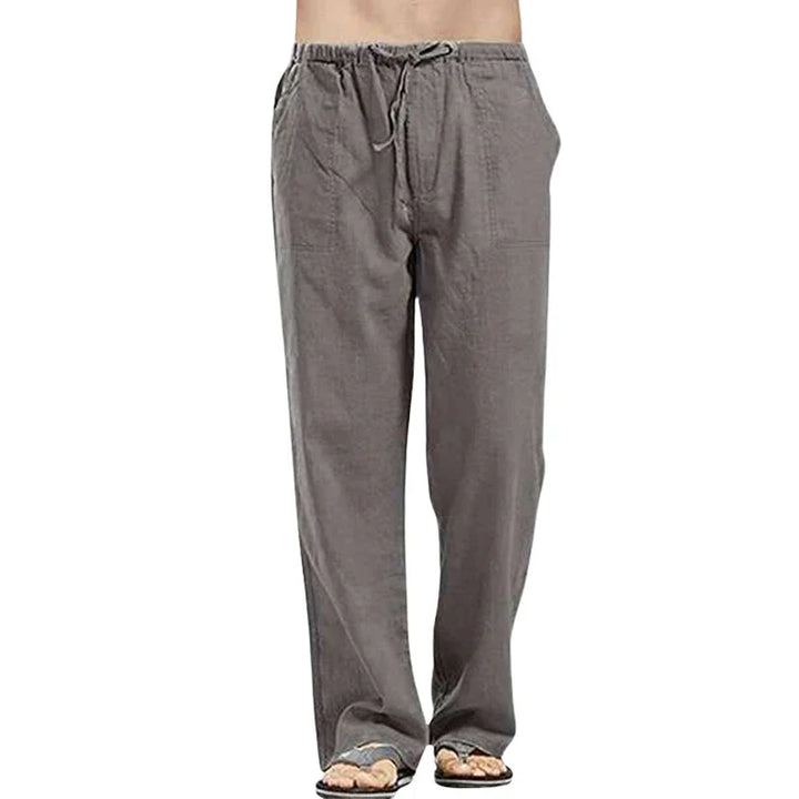 Lino – Pantalones de lino transpirables para hombre con corte oversize