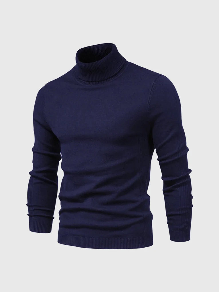 Suéter de Cuello Alto para Hombres – Lavable y Versátil
